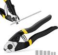 DISEN Wire Cutters Heavy Duty Cutting Up to 3/16", Metal Cable Cutters for Fence Thick Wire, Safety Lock, Spring Loaded, Non-slip Matte Handle, Chrome Vanadium Steel Jaw - style: 1 pc Black/Yellow