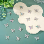 FASHEWELRY 20Pcs Alloy Crystal Rhinestone Butterfly Charms Gradient Color Enamel Butterfly Charms Silver Plated Fairy Pendants for Earring Jewelry Making Necklace Bracelet Craft - color: Butterfly-Silver Plated