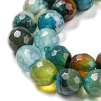 62pcs 6mm Natural Agate Beads Strands Faceted Round Small Loose Crystal Gemstone Bead Spacer for DIY Jewelry Making Accessories Dark Turquoise - color: Dark Turquoise