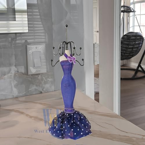 2 PCS Set Jewlery Display Shoe Ring Holder - Mannequin Necklace Display Bracelet Orgaziner (Purple) - color: Purple