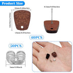 Wood Earring Studs for Jewelry Making,90Pcs Wood Earring Findings Wooden Stud Earrings Posts with Loop Trapezoid Earring Pin Studs Bulk with Ear Backs for Earrings Making Supplies Jewelry Findings - color: Trapezoid-90Pcs