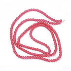 FASHEWELRY 200Pcs Transparent Frosted Glass Bead 4mm Matte Crystal Glass Loose Beads for DIY Jewelry Making (Crimson) - color: Crimson