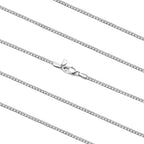 FaithHeart Mens Black/Silver/Gold Stainless Steel Flat Box Link Chain Necklace, Stylish 2/4/6/8mm Width Box Chains Necklaces for Men Non Tarnish Hip Hop Chain Jewelry Gifts,14"-30" Length - color: 2mm Width-Classic Silver, size: 14 Inches Length