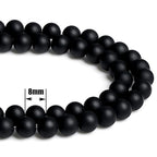 QINJIEJIE 100PCS Matte Black Obsidian Beads 8mm Natural Stone Beads Round Loose Gemstone Bead for Bracelet Beading Crystal Jewelry Making DIY Necklace Earrings 0.32" - color: Matte Black Obsidian, size: 100PCS