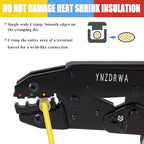 YNZDRWA Crimping Tool for Heat Shrink Connectors, Upgraded Wire Crimper Tool, Ratcheting Wire Terminal Crimper - Crimping Pliers - Ratchet Terminal Crimper for 10 to 22 AWG Wire