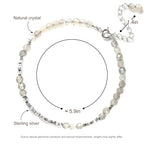 Natural Crystal Cut Bead Bracelet, 925 Silver Faceted Gemstone Jewelry for Women, Handmade Chakra Design Gift for Birthday Christmas Daily Wear - color: Metallic Moonstone