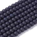 FASHEWELRY 200Pcs Transparent Frosted Glass Bead 4mm Matte Crystal Glass Loose Beads for DIY Jewelry Making (Black) - color: Black