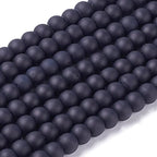FASHEWELRY 200Pcs Transparent Frosted Glass Bead 4mm Matte Crystal Glass Loose Beads for DIY Jewelry Making (Black) - color: Black