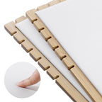 MyGift Set of 4 Bamboo and White Panel Jewelry Display Boards, Tabletop Necklace and Pendant Holder Stands for Retail or Home Organization - color: White, Set of 4