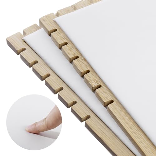 MyGift Set of 4 Bamboo and White Panel Jewelry Display Boards, Tabletop Necklace and Pendant Holder Stands for Retail or Home Organization - color: White, Set of 4