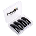 BEADIA Natural Curved Black Agate Stone Beads 36x10mm 4pcs for DIY Bracelet Jewelry Making - color: Black Agate