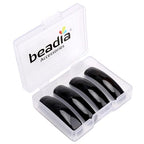 BEADIA Natural Curved Black Agate Stone Beads 36x10mm 4pcs for DIY Bracelet Jewelry Making - color: Black Agate