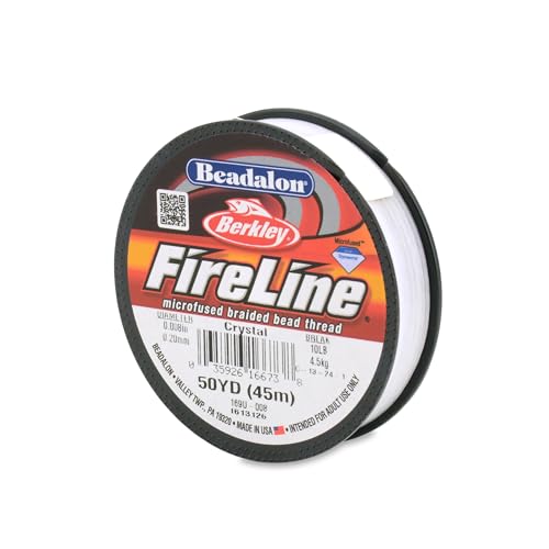 Beadalon FireLine Beading Thread by Berkley, 0.008", Break Strength 10 lb, Crystal, 50 yd - color: Crystal, style: 10 Lb / 50 Yd