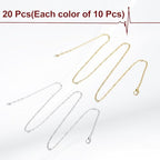 HARFINGTON 20 Pack 18 Inch Necklace Chains Bulk 2.5mm Gold and Silver Plated Cable Chains with Lobster Clasps for Jewelry Making - color: Gold and Silver, size: 18 Inch x 2.5mm