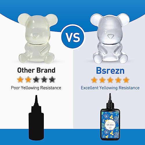 Bsrezn 200g UV Resin Kit with Light, Crystal Clear Solar Activated UV Epoxy Resin for Jewelry Making (100g x 2) - size: 200g Kit With Light