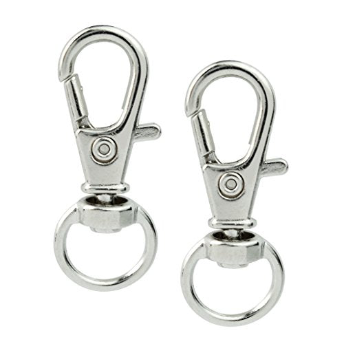 50 pcs Swivel Clasps Lanyard Snap Hook,cnomg Metal Swivel Lanyard Snap Hook Lobster Claw Clasp(Sliver) - color: Sliver, size: 1.2 inches