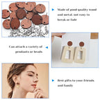 Wood Earring Posts,160Pcs Wooden Stud Earrings Posts with Loop for Jewelry Making Wood Stud Earring Findings Earring Pin Stud Bulk with Butterfly Earring Backs for DIY Earrings Making Supplies Kit - color: Round-160Pcs
