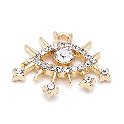 Pack of 20 Rhinestone Charms Gold Plated Pendants Pave Crystal Accessories for Necklace Bracelet Jewelry Making DIY Crafting - color: (Classic Eyes of Horus)VID60101