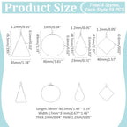 UNICRAFTALE 80pcs 4 Styles Beading Hoop Earrings Stainless Steel Hollow Hoop Earrings Finding Mixed Shapes Hoop Pendant Component for DIY Earrings Jewelry Making - size: 4 Styles-1