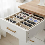 2 Pack Sunglasses Organizer Tray 6 Grid Jewelry Glasses Holder Storage Organizer Drawer Eyeglasses Sunglasses Display Velvet Tray for Women Glasses Jewelry Display Watch (Beige)
