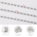 KYUNHOO 4 Meters White Oil Drip Lip Chain Link Silver Jewelry Chains for Making Jewelry Thin Craft Chain Roll with Lobster Clasps Jump Rings Supply Jewelry Making Findings - color: Silver White