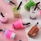 Cheriswelry Cup Cake Resin Pendants Lovely Food Sweet Dessert Dangle Charms Links Hanging Ornament with Metal Loop Fruit Pendants for Key Chains Bracelet Necklace Jewelry Making - color: Mixed Color Milk Tea