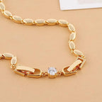 Gold Necklace Bracelet Extender for Women, 4pcs Cubic Zirconia Foldover Extension Jewelry Clasps for Jewelry Making - color: Gold - CZ