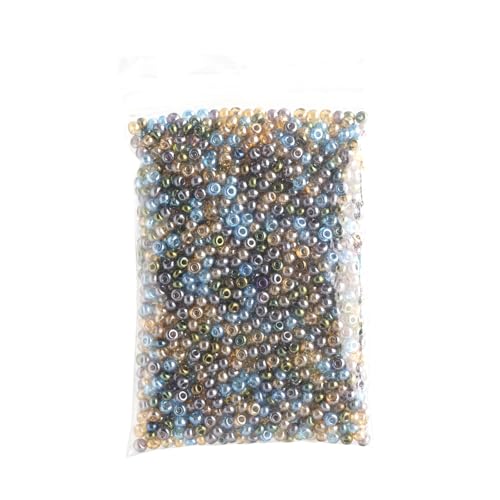 John Bead Czech Glass Seed Bead/Pony Bead 6/0 (100g) Mix Crystal Multi Luster Beads for DIY Arts Crafts Jewelry Bracelets Necklaces Earrings Making - color: Crystal Luster Mix