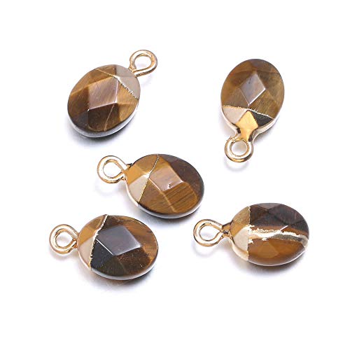 LHJ Natural Stone Pendants Faceted Grape Shape Mix Stone Agate Crystal Turquoise Stone Charms for Jewelry Making Necklace Earrings 10 Pcs