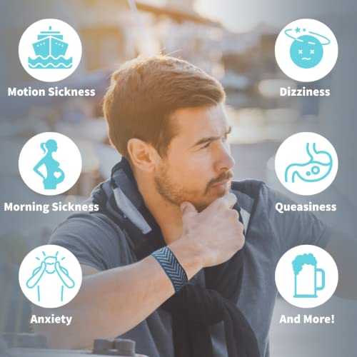 Blisslets Acupressure Relief Band - Wind & Waves Collection - Stylish Wellness Bracelets for Queasiness Relief | Travel, VR, Pregnancy, Cruise (Indigo/Gray, Extra Large - 7 5/8" to 8 1/2") - color: Indigo/Gray, size: Extra Large - 7 5/8" to 8 1/2"