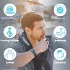Blisslets Acupressure Relief Band - Wind & Waves Collection - Stylish Wellness Bracelets for Queasiness Relief | Travel, VR, Pregnancy, Cruise (Indigo/Gray, Extra Large - 7 5/8" to 8 1/2") - color: Indigo/Gray, size: Extra Large - 7 5/8" to 8 1/2"