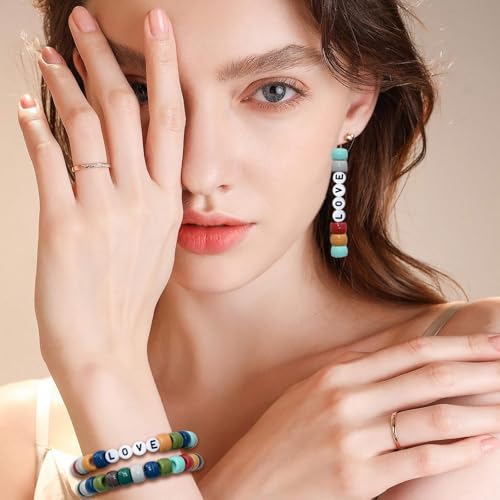Amaney 1000Pcs Pony Beads 6x9mm Mixed Colors Earth Tone Acrylic Beads for Making Bracelet Hair Braids Crafts - color: Earth