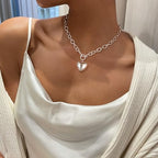 Freekiss Women's Layered Necklace Set - 3 Piece Dainty Gold Jewelry for Everyday Stacking | 14K Gold Plated Snake Chain, Rope Chain, Cuban Chain | Adjustable Length 14-18.5 Inch | Gift Ready - color: Silver, style: Heart Paperclip OT-SL
