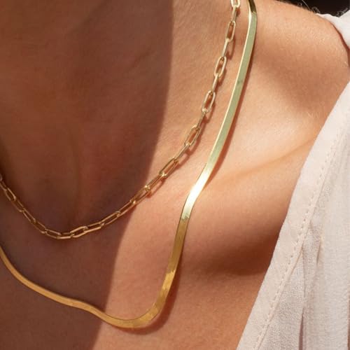 Swyabi 20 PCS Paperclip Chain Bracelet Necklace Kit Stainless Steel Charm Bulk Chains with Extender for DIY Jewelry Making Supplies Accessories (Gold + Steel） - color: 4x12mm Gold Silver