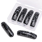 BEADIA Curved Snowflake Obsidian Stone Beads 36x10mm 4pcs for DIY Bracelet Jewelry Making - color: Snowflake Obsidian