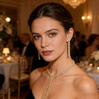 Gold-Tone Bridal Wedding Jewelry Necklace Earrings Bracelet Set Rhinestone Accessories for Brides Women Formal Prom Party Banquet Gifts