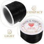 Ipetboom Elastic Thread for Hair Extensions - Silicone Stretch Cord Bracelet Rope for Hairstyling Braiding and Jewelry Making Wire Invisible for Hair Bundles and Wigs