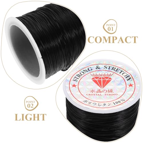 Ipetboom Elastic Thread for Hair Extensions - Silicone Stretch Cord Bracelet Rope for Hairstyling Braiding and Jewelry Making Wire Invisible for Hair Bundles and Wigs