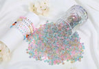 LAIDANLA 1500PCS Acrylic Letter Beads Alphabet Colorful Letters Transparent Round Bead 7×4mm for Jewelry Bracelets Necklaces Key Chains Making - color: E-Colorful Letter Transparent Beads