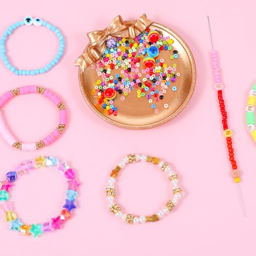 Nogeqi 4 Pcs Beading Needles for Jewelry Making,4 Thickness Styles Bead Spinner Needles,Bead Threader,Needle-Free Beading Supplies for Beaded Bracelets, Necklaces, DIY Handmade(Thin Needle)