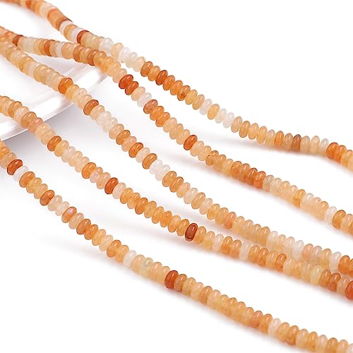 BEADIA Natural Red Aventurine Spacer Beads Caps Rondelle Disk Loose Beads for Beading Jewelry Making 4mmx2mm 38cm - color: Red Aventurine, size: Rondelle Disk 4mm x 2mm