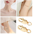 Beebeecraft 1 Box 10Pcs Lobster Claw Clasps 12x6x3mm 18K Gold Plated Brass Small Lobster Clasps and Closures Connectors for Jewelry Making Necklace Bracelets DIY Crafts - color: Gold-10pcs
