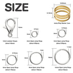 Handyman Crafts Jump Rings Kit With1000PCS Open Jump Rings 40PCS 12mm Lobster Clasps and Jump Rings Opener for Jewelry Making Keychains and Necklace Repair (Sliver) - color: Sliver