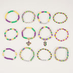 Twinfree Bohemia Beaded Bracelet for Women, Polymer Clay Stretch Bracelets - color: color 47