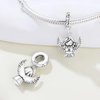 925 sterling silver Bead Charm for Pandora bracelets and Necklaces - Cute Heart Animal Ocean Pendant Bead Charms with Cubic Zirconia Mother's Day Jewelry Making DIY Gifts for Women Wife/Girlfriend - color: Charming Angel Girl Pendant
