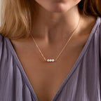 Pearl Necklace for Women- 14K Gold-plated/White Gold-plated Dainty Pearl Necklace for Women - color: Gold 3 pearls