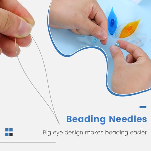 BUTUZE Tatting Shuttle Kit, 5 PCS Plastic Tatting Shuttle with Beading Needles Crochet Hooks Knitting Needles Big Eye Needles Tatting Needles for DIY Hand Lacemaking Craft Tool Weave Yarn Set - size: 5 PCS