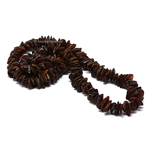 Garnet Pre Drilled Crystal Crushed Chips Beads for Bracelets Making, DIY Handmade Natural Healing Crystals (25 Inch Strand) - color: Garnet