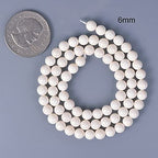 Natural Bone 6mm Gemstone Round Loose Beads Strand for DIY Bracelet Necklace Jewelry Making Bead - color: Bone, size: 6mm