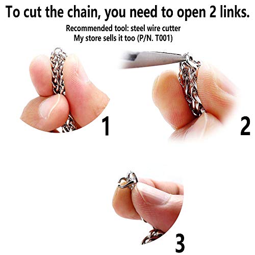 THREENEST 16.4-Feet Width 3mm Stainless Steel Wheat Chains, Permanent Craft Braided BSK Chains for Necklace Bracelet Earring Jewelry Making - color: Stainless Steel, size: Wheat Chains(Width 3mm)